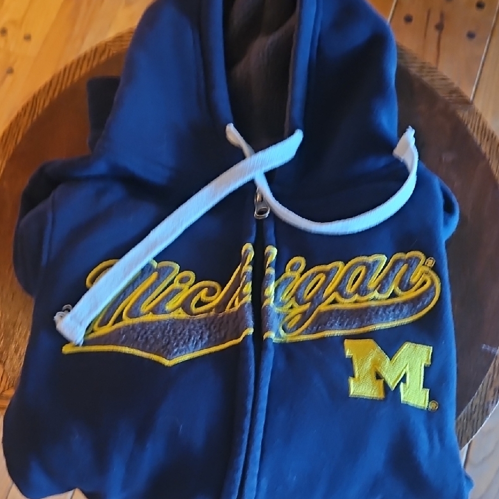 Kids Michigan Zip-Up Hoodie - Navy